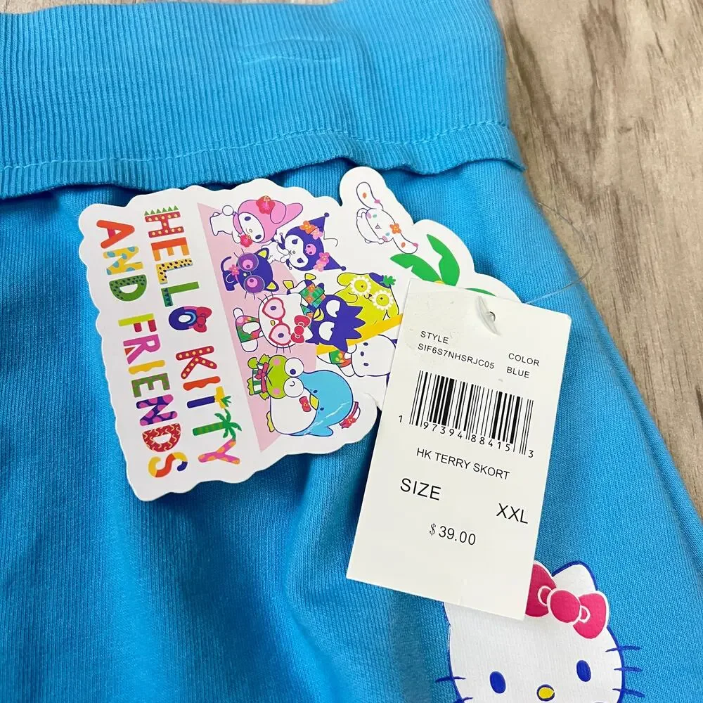 Hello Kitty&Friends SummerVacation French Terry Women HighRise Skort-Juniors 2XL